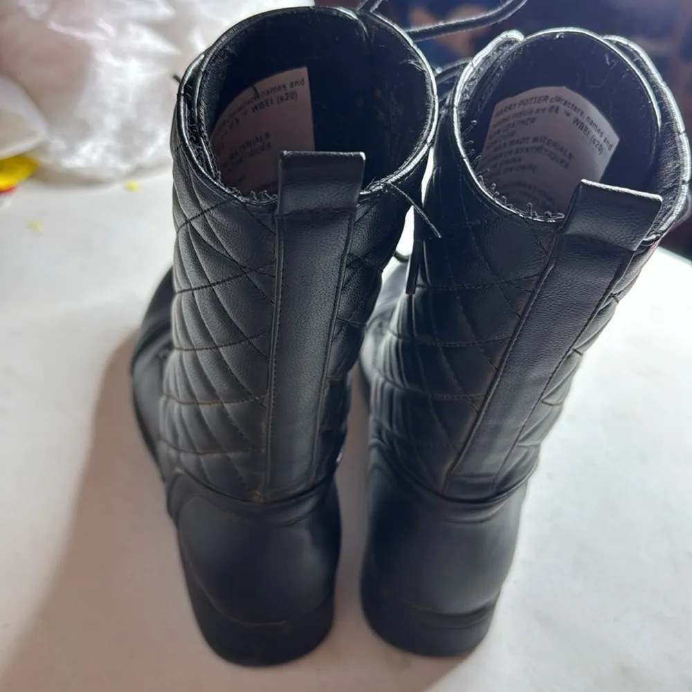 Hot Topic Harry Potter Marauder's Map Quilted Combat Boots Size 9 - Image 10