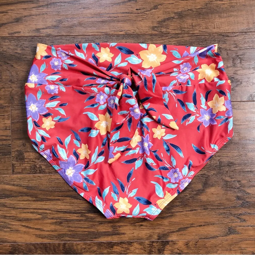 ModCloth • red floral swimsuit Clarice High-Waisted Bikini Bottom Tanya Crop Top - Image 14