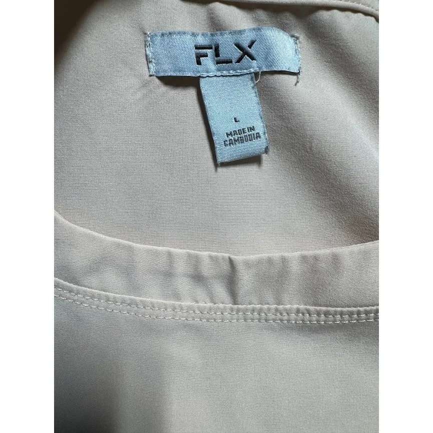 FLX Womens Tank Top Size L Light Pink Sleeveless Drawstring Waist Athleisure Tan Size L - Image 5