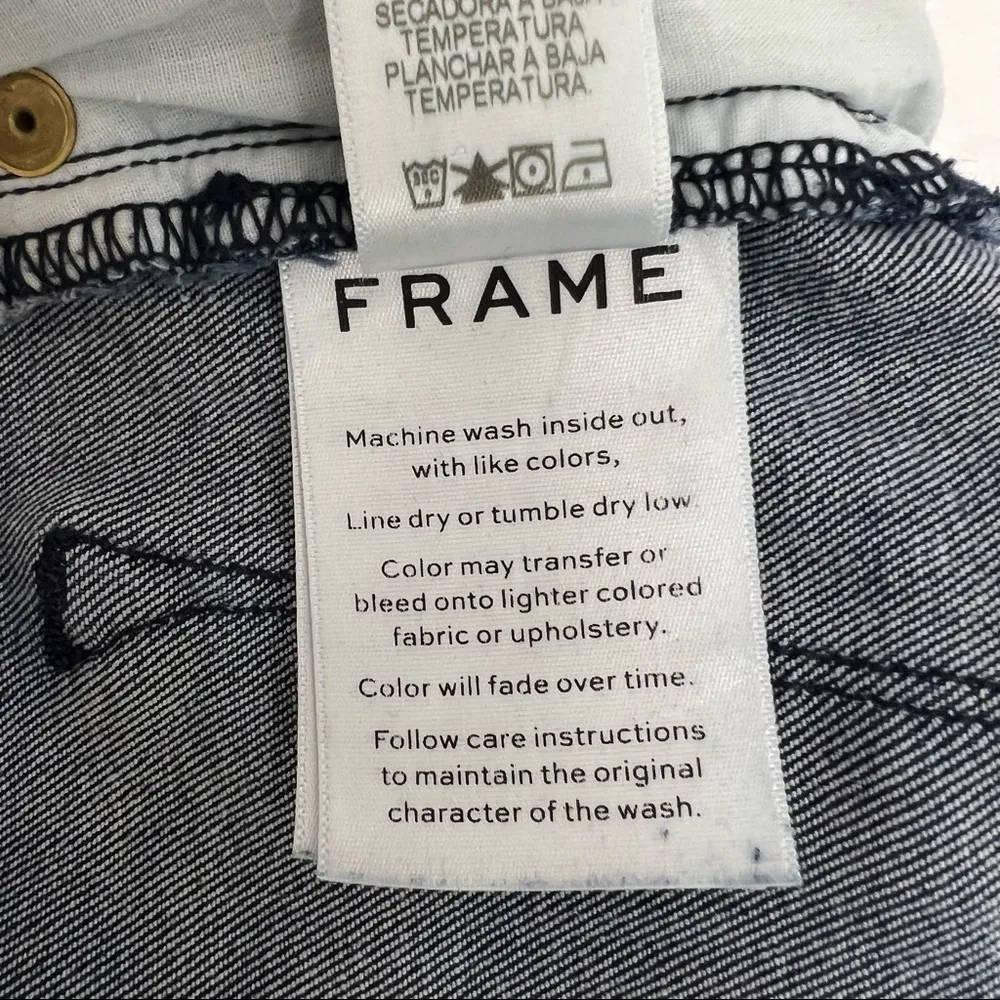 FRAME Le Skinny De Jeanne Crop Jeans in Cantine Wash Frayed Hem Size 28 - Image 12