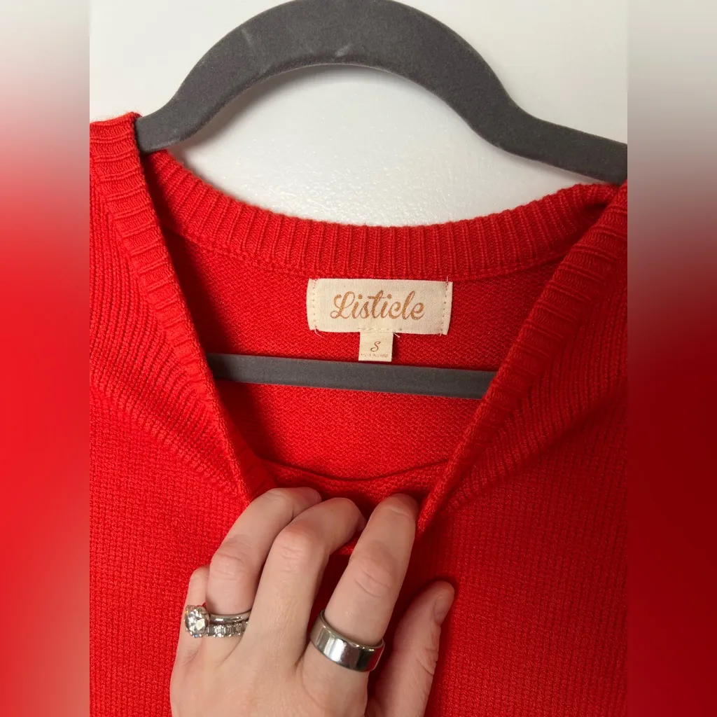 New Listicle Red Sweater for Women - Image 3