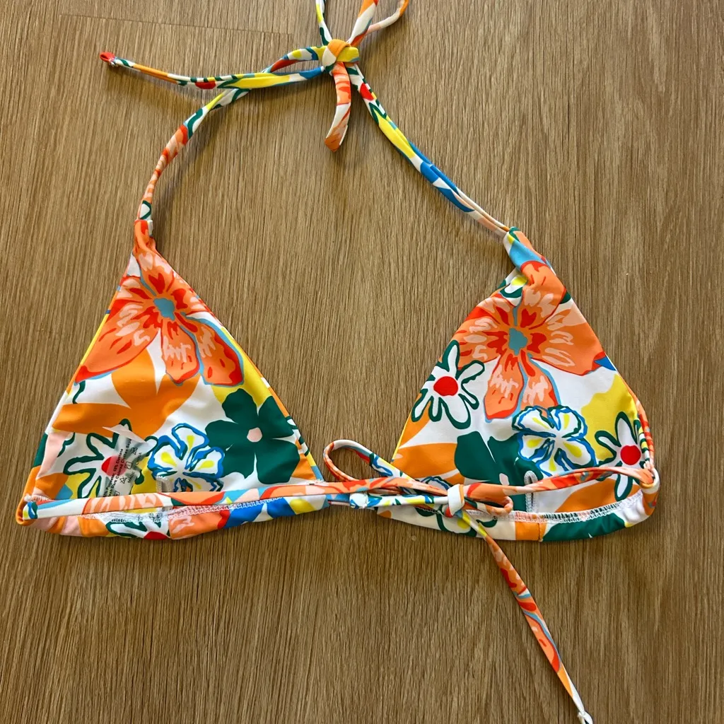 SHEIN Floral Bikini Top - Yellow, Orange, Blue - Image 2