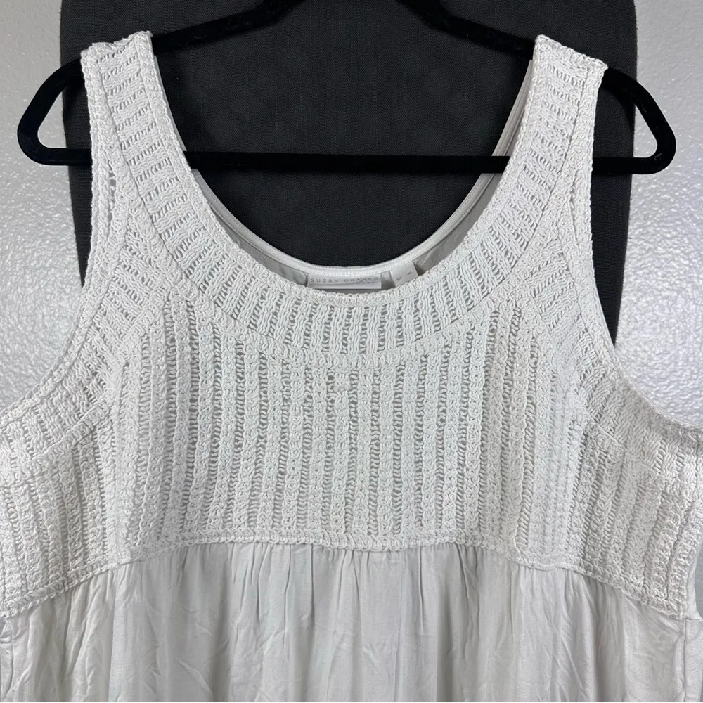 Susan Graver | Elegant White Knit Tank Top - Image 2
