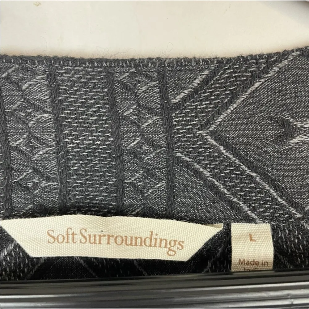 Soft Surroundings Beatrice Jacket Beaded Cardigan
Open Front Sz large 2CB36 Gray - Image 3