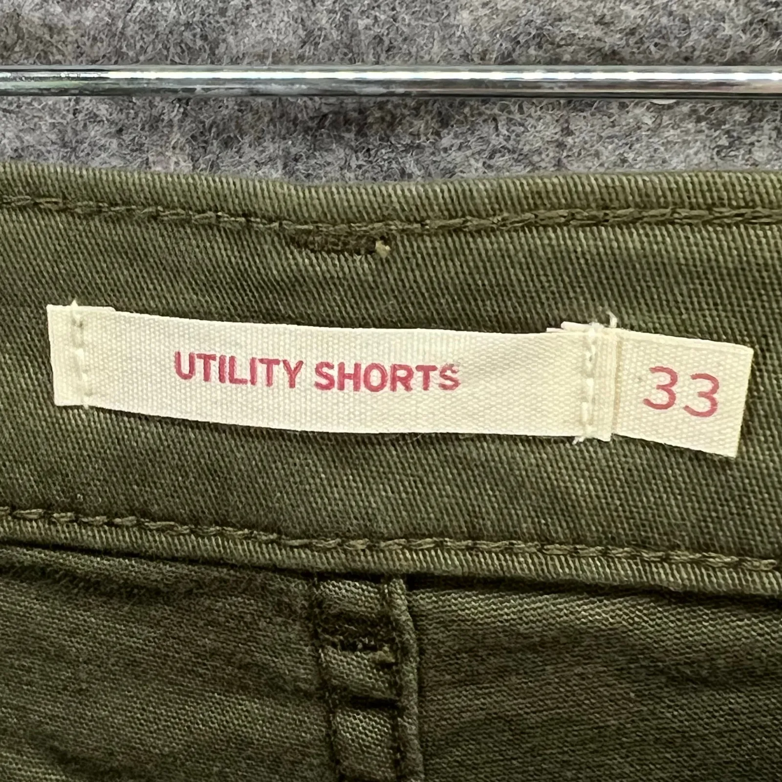 Levis Utility Shorts Womens 33 Olive Green Twill Pockets Urban Explorer Casual - Image 9