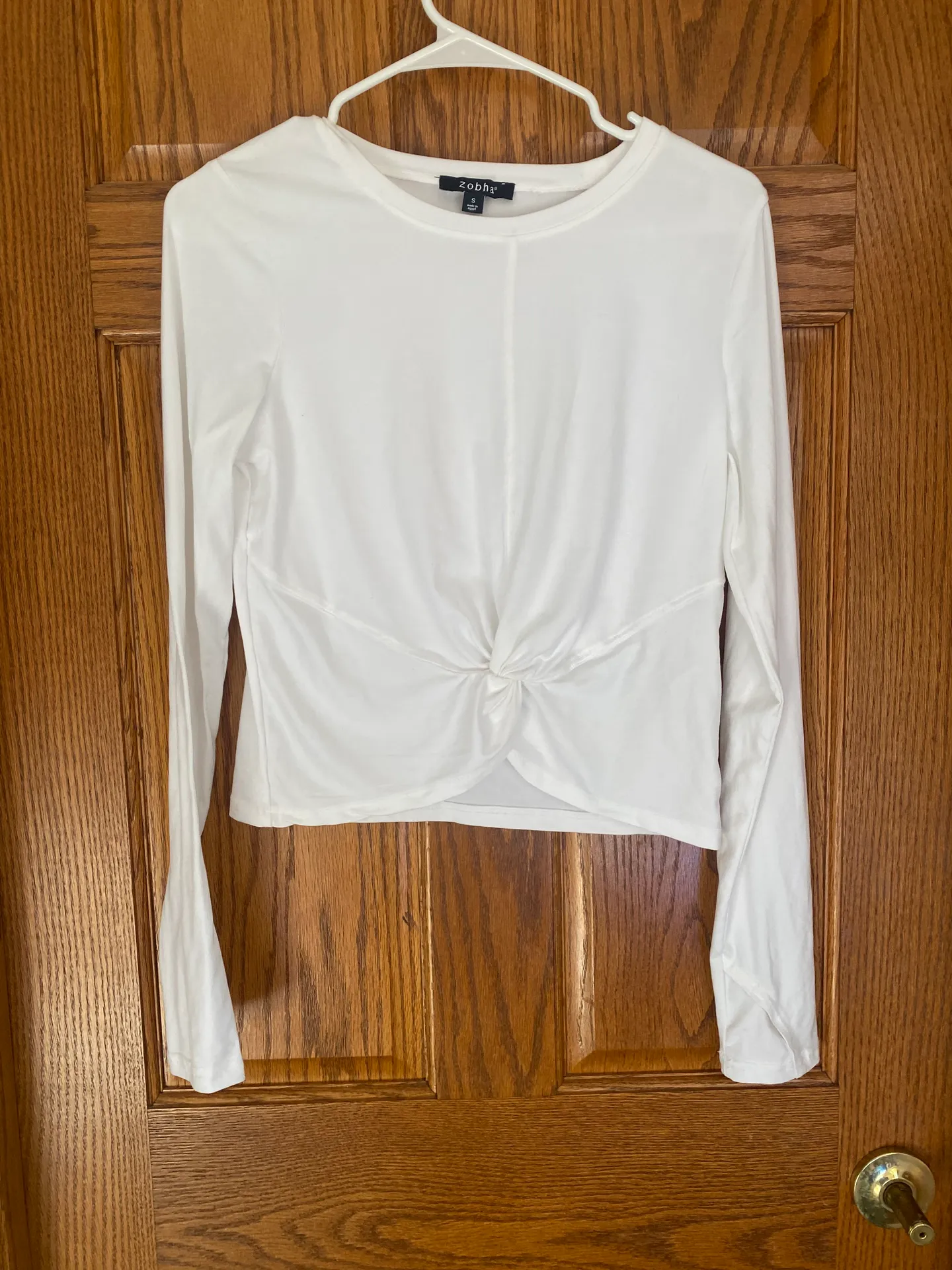 white long sleeve workout top - Image 2
