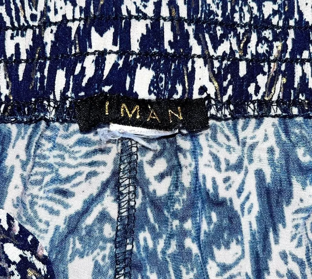 Iman M/L patterned pants stretchy waist comfy lightweight business casual pants Blue Size undefined - Image 7