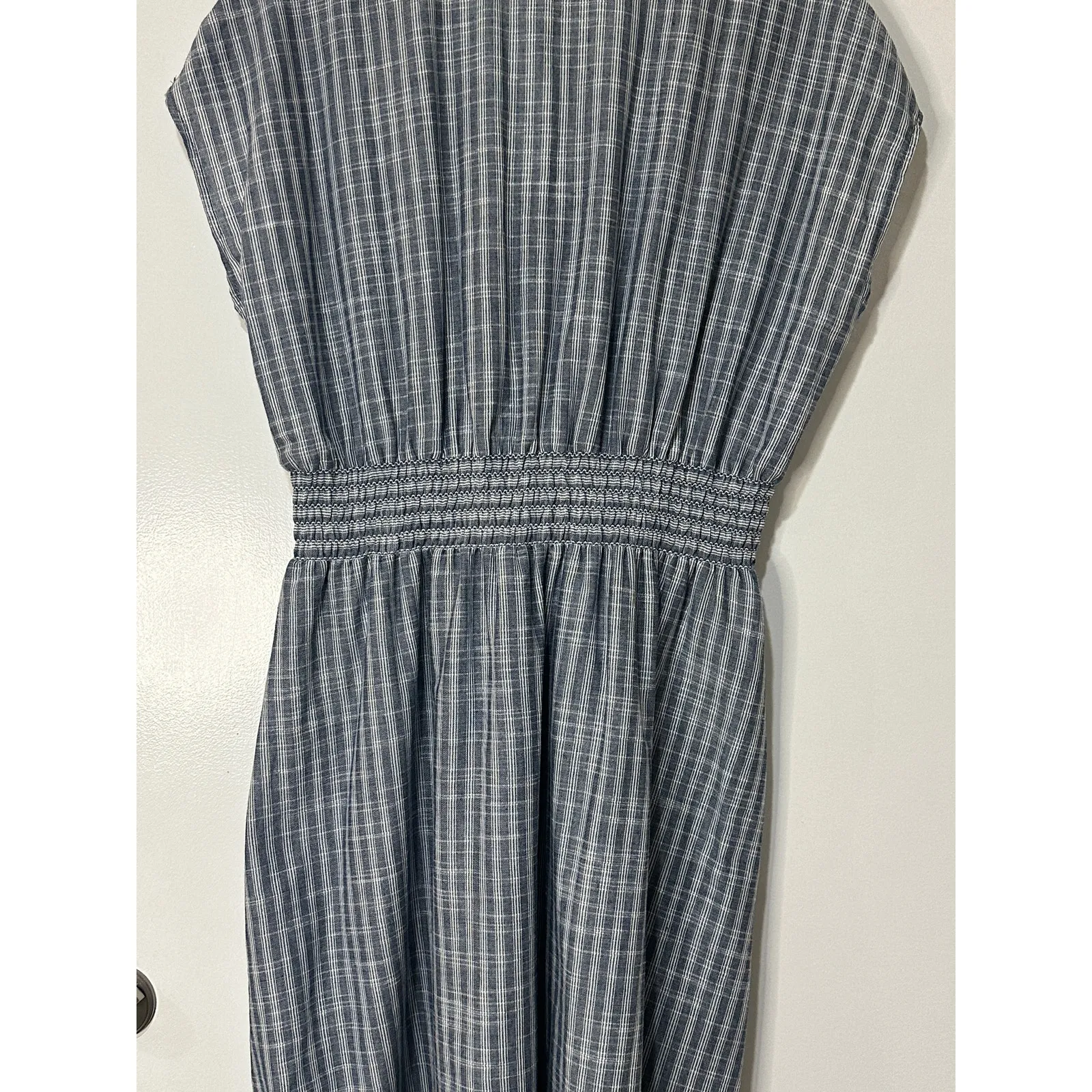 Max Studio Stripe Tie Front Cotton Blend Dress Size XL NWT Side Pockets Beachy - Image 13