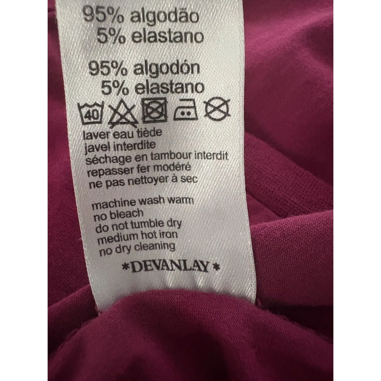 Lacoste Long Sleeve Tee Shirt Womens Size 40 (M) Burgundy Base Layer Hiking Ski - Image 14