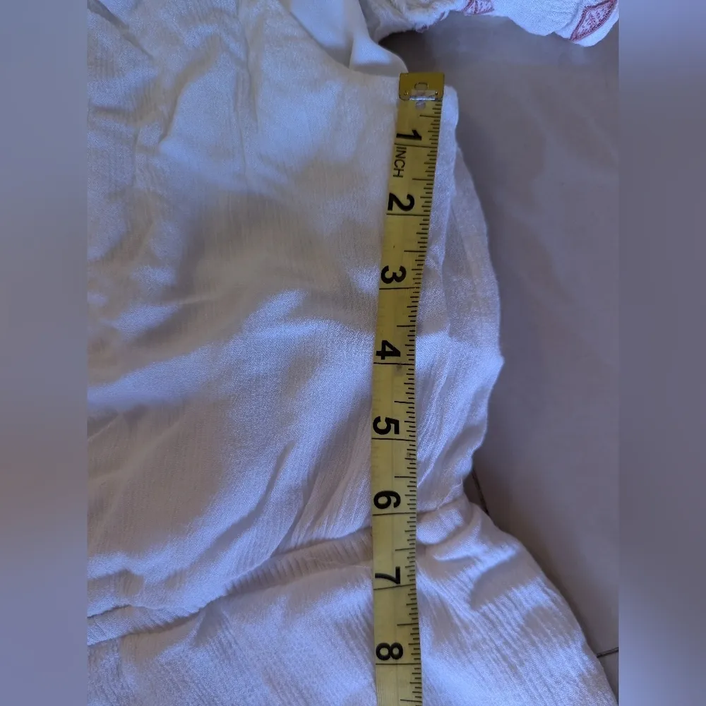 Lulus Ivory Oaxaca Embroidered Off Shoulder Romper short size M beach summer - Image 11