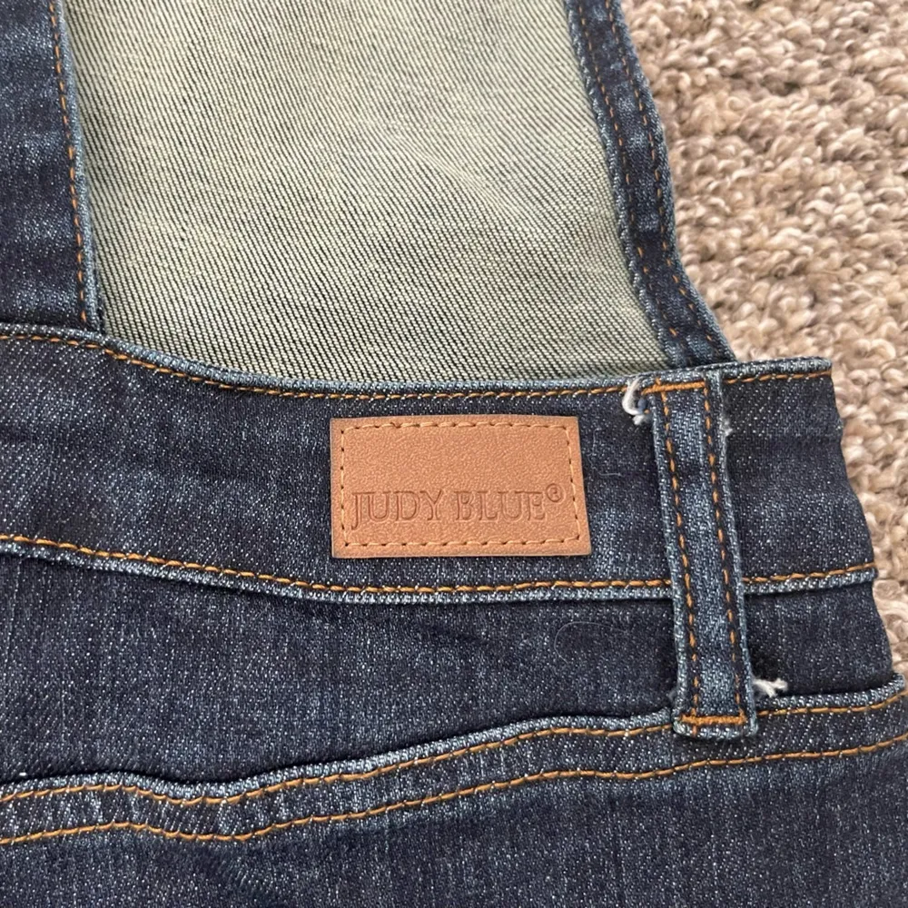 Women’s Judy Blue Agnes Denim Overall Dress Blue Dark Wash Size L - Image 5