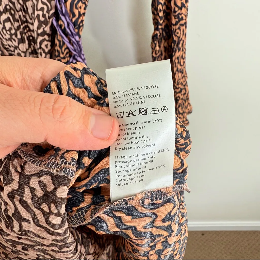 Nanushka Suki Rope Belted Graphic Animal Print Mini Dress Size L - Image 12