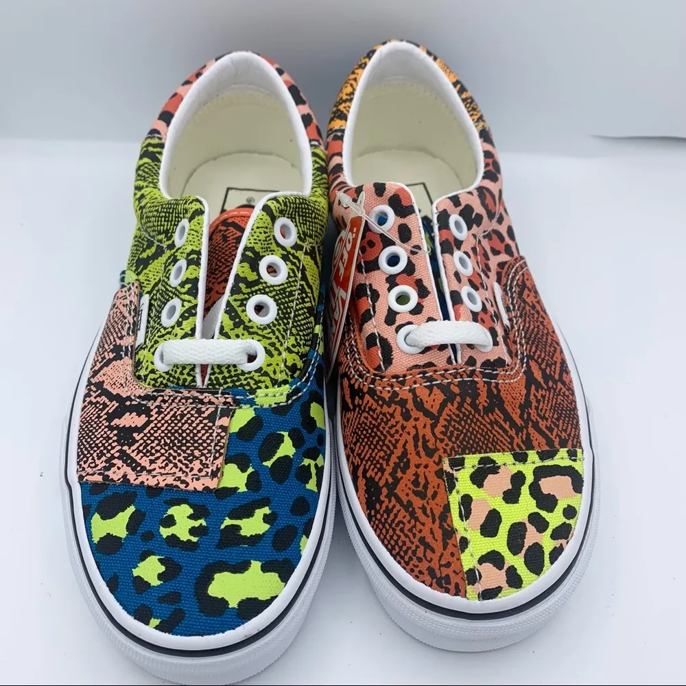 unisex patchwork authentic leopard snake sneakers - Image 10