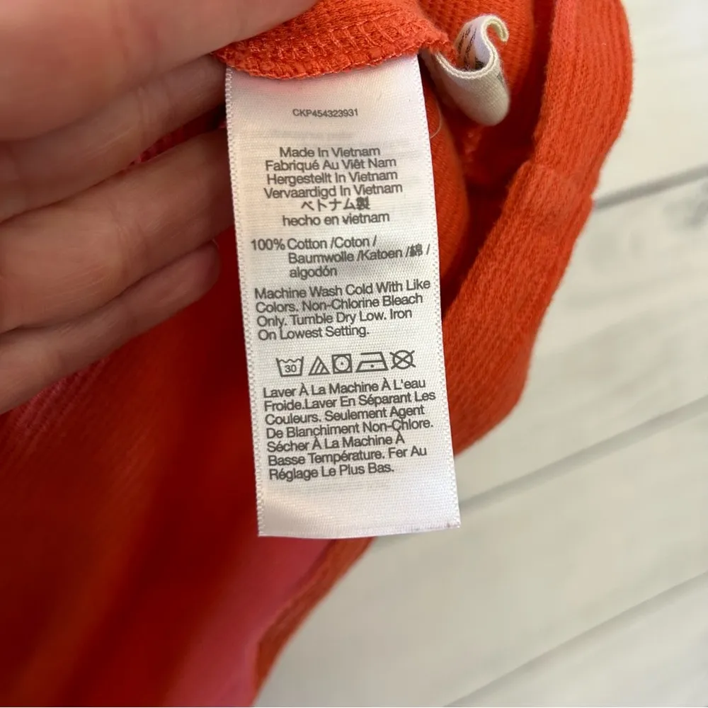 MADEWELL | Orange Oversized Crop Top Bohemian Size Medium - Image 6