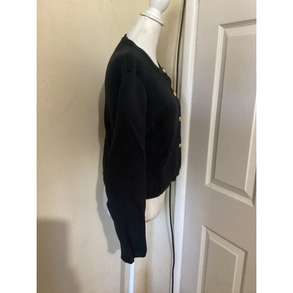 J. Crew Relaxed Emilie Sweater Lady Jacket White Black Cotton Knit S - Image 5