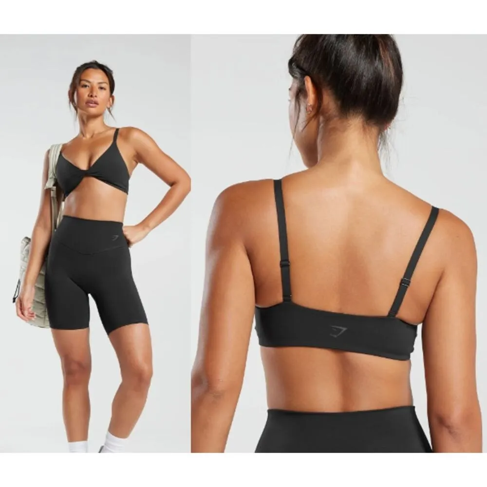 NWT Gymshark Elevate Twist Front Light Support Bralette Black Women's Size M - Image 3