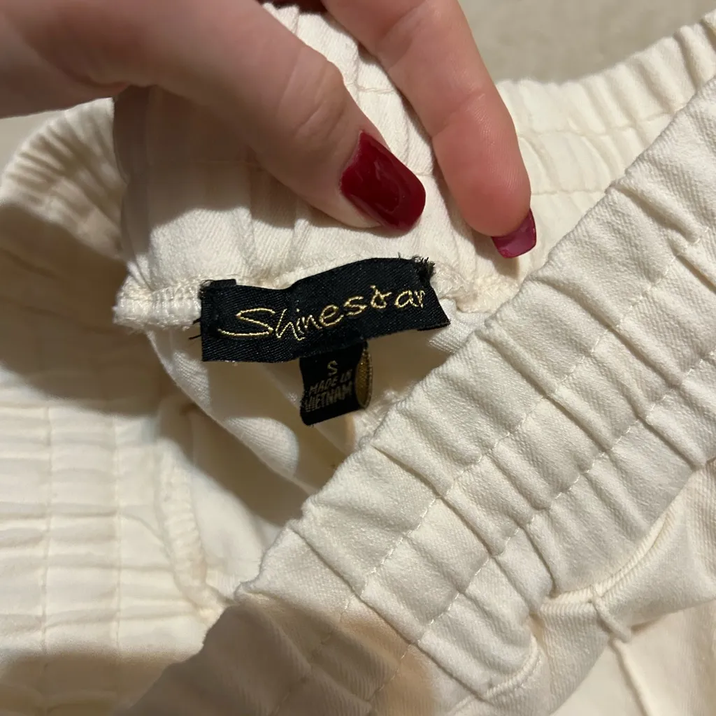 Cream Cargo Jogger Pants - Image 3