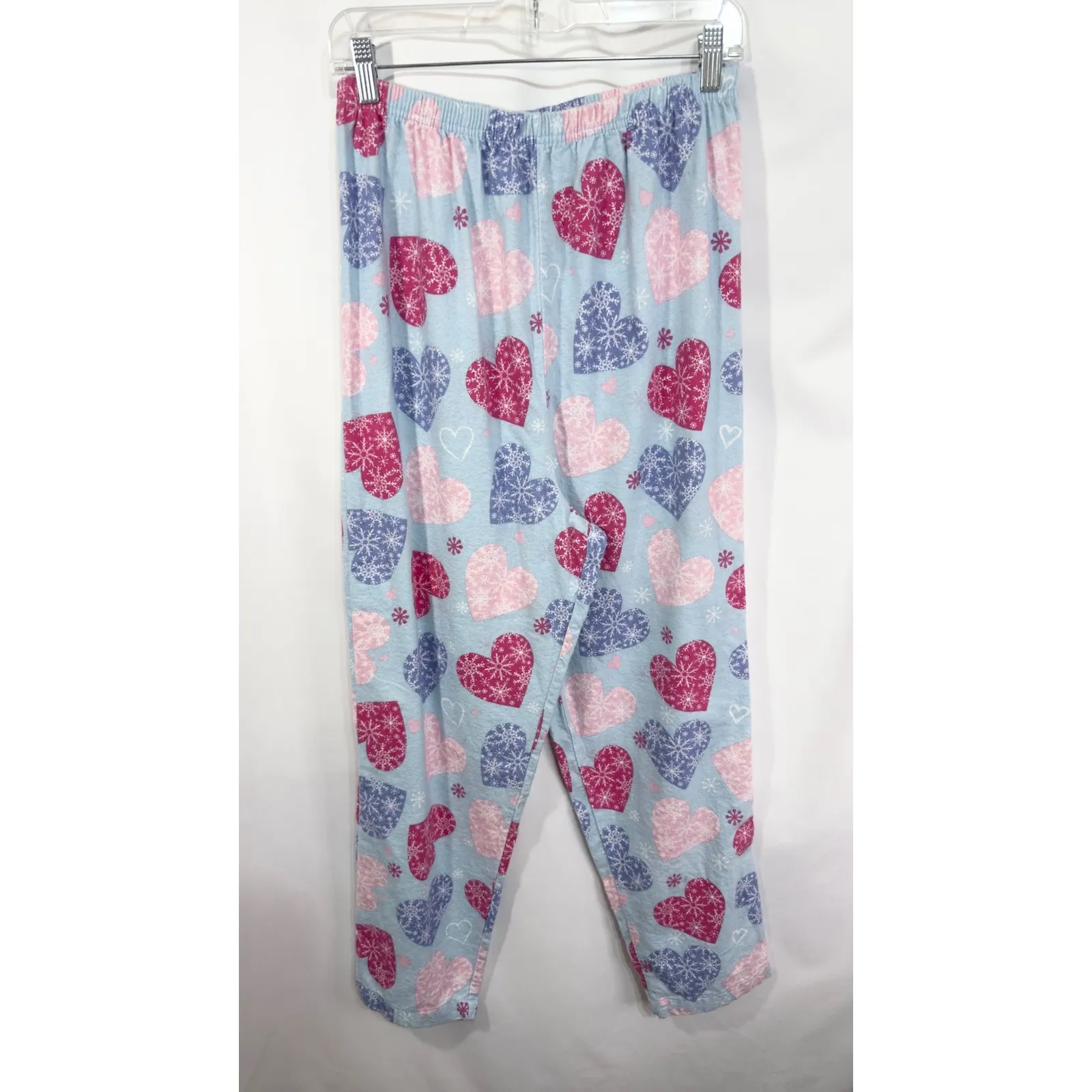 Roamans Dreams Co Plus Size 18 20 Pajama Set Hearts‎ Print Sleepwear Lounge 1053 Blue - Image 9