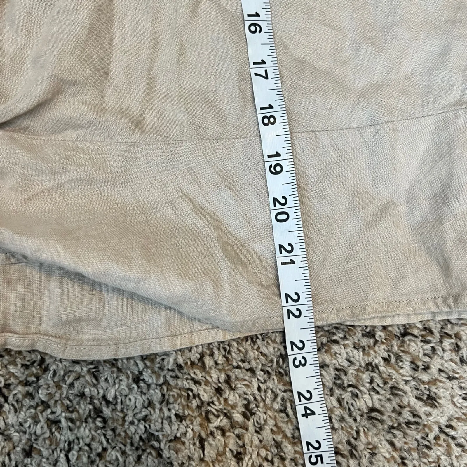 INC International Concepts Linen Blend Twist Front Shirt Womens XL Tan Button Up - Image 7