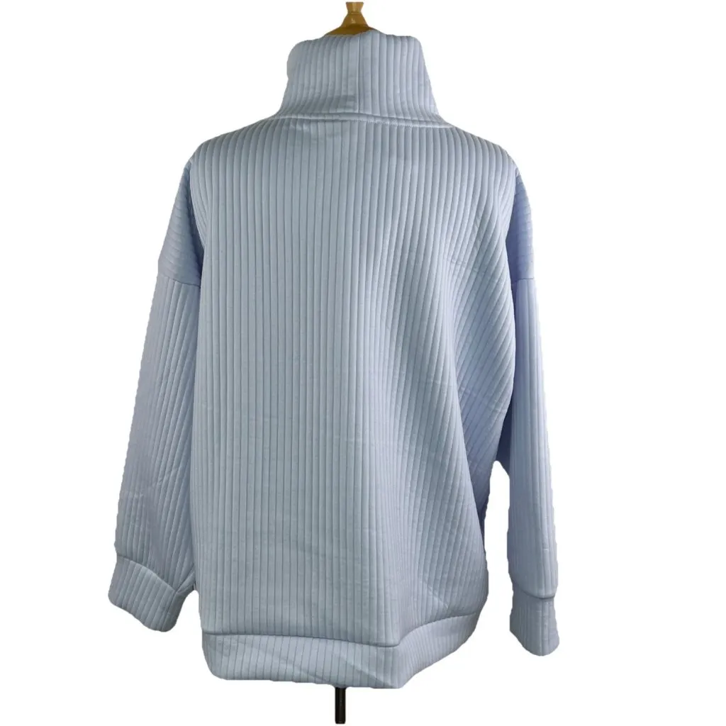 For The Republic Sz 1X Womens Top Lilac Purple Ribbed Knit Mock Neck Pullover - Image 4