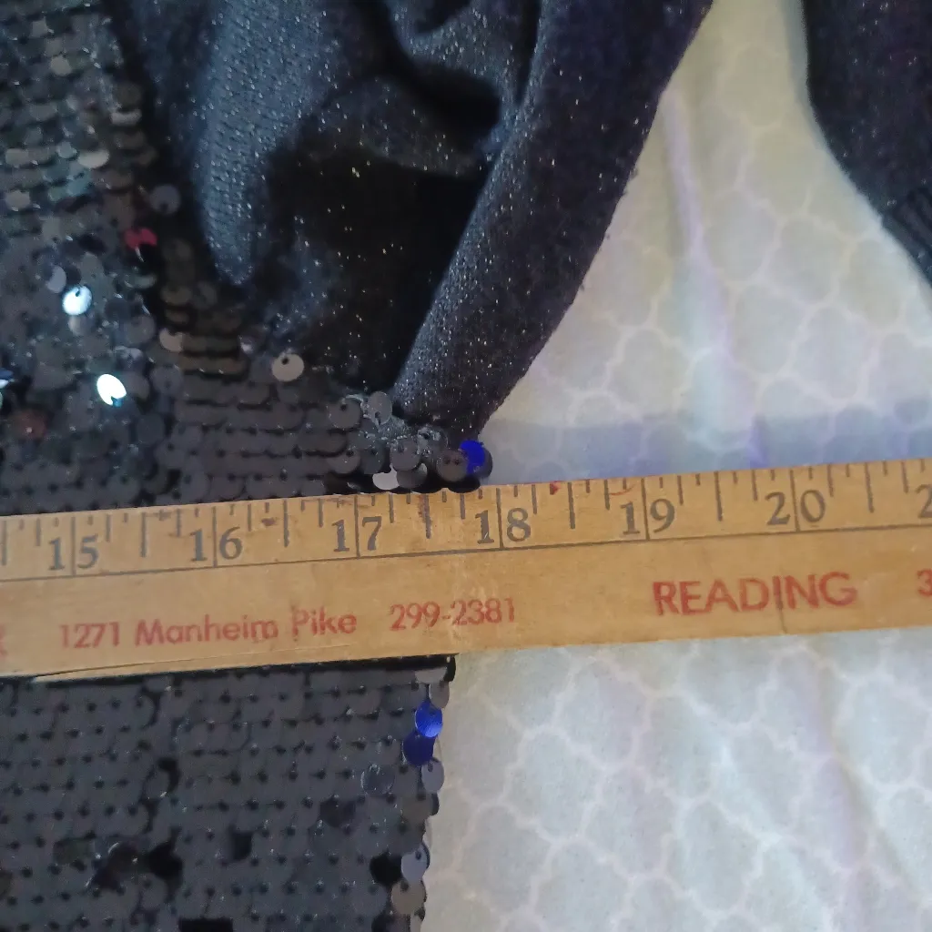 Joseph A Cardigan Womens Size Small Black Button Front Sequin Long Sleeve - Image 4