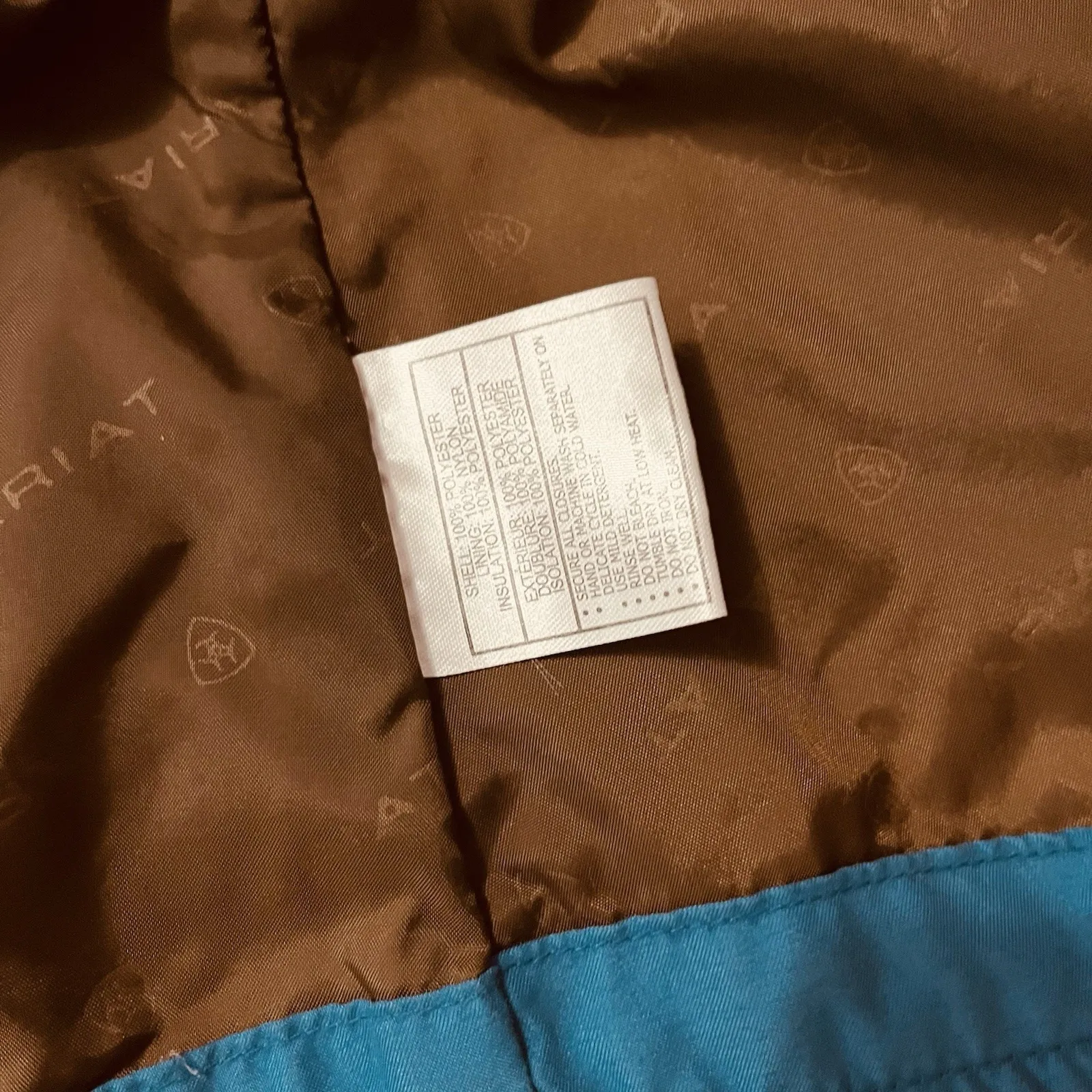 Ariat Jacket Women's Sz L Blue Quilted Floral Embroidered Equestrian Snap Front - Image 5