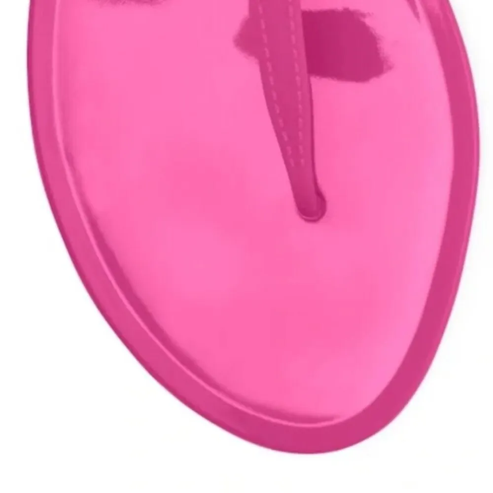 NEW Stuart Weitzman Imitation Pearl Bow Jelly Sandal Magenta Pink Pearl - Image 5