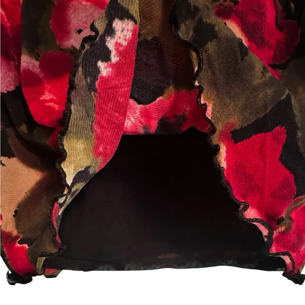 Lexi & Tasch Vintage Mesh Floral Top 90s Y2K Whimsigoth Boho Grunge Size M Black Size M - Image 6