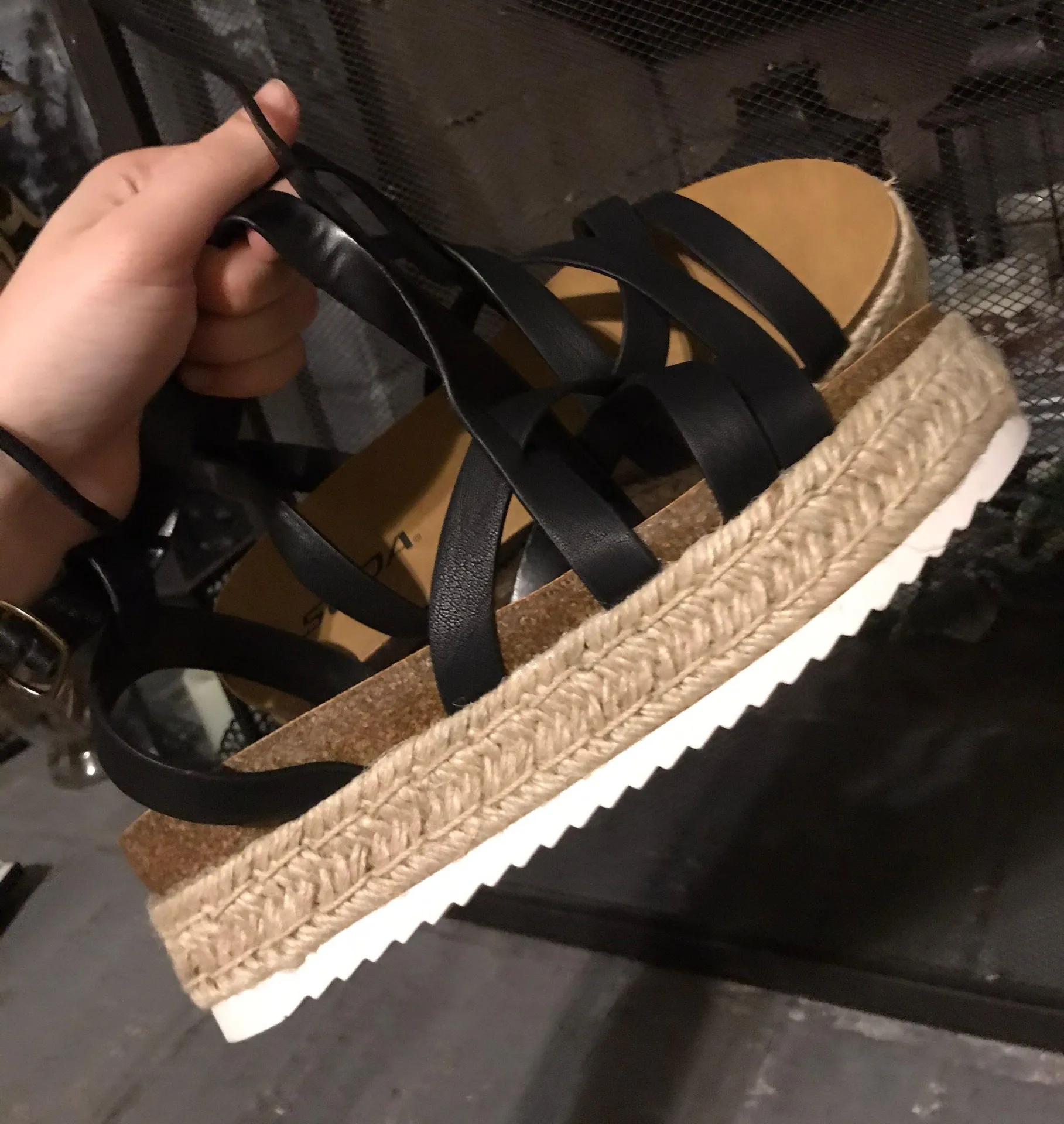 Platform Sandles Black Size 7 - Image 2