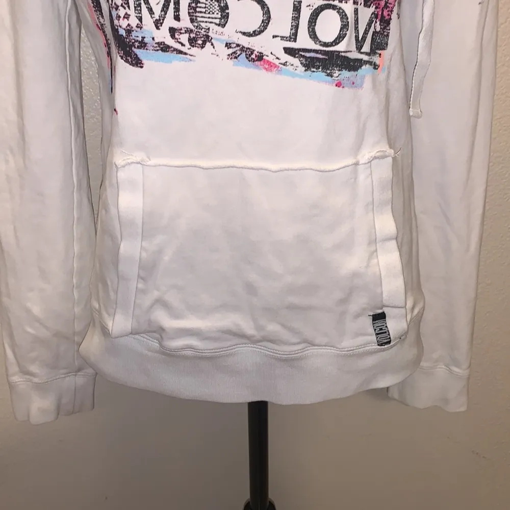Volcom woman’s white with abstract print skater hooded sweatshirt - Image 3