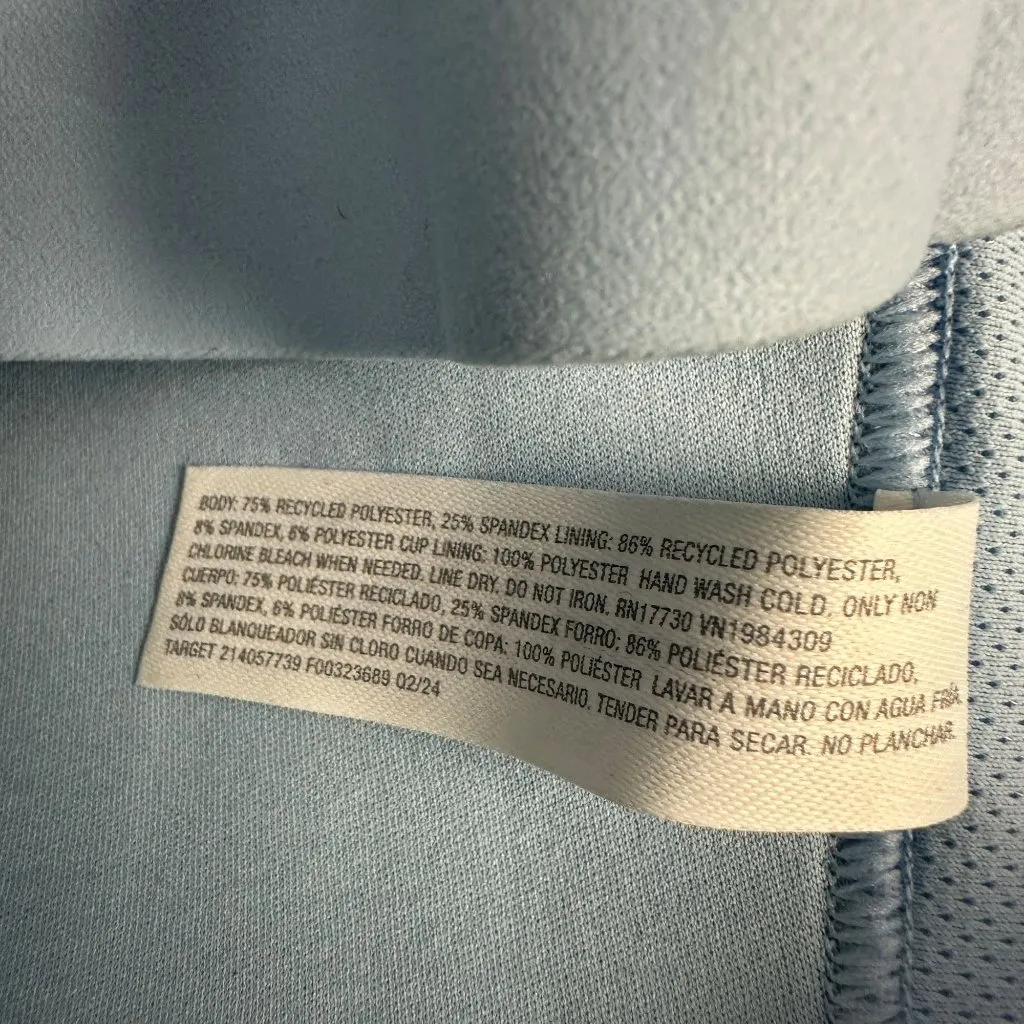 All In Motion Sports Bra 38C High-Support Adjustable Straps Zip Front Blue - Image 10