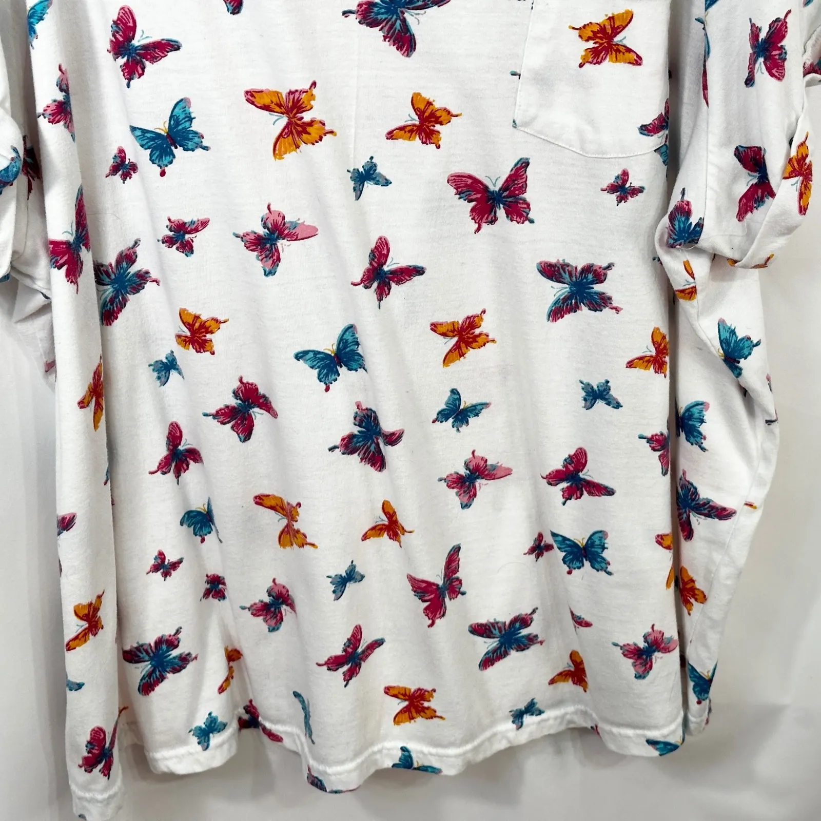 Woman Within Plus Size 30/32 Top 3X Butterfly Print‎ V-Neck Short Sleeve Tee 707 - Image 5