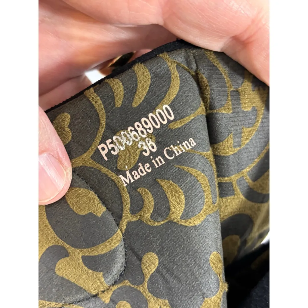 Women's FLY LONDON Black Suede Ankle Boots US 5.5 Gold Interior - Image 8