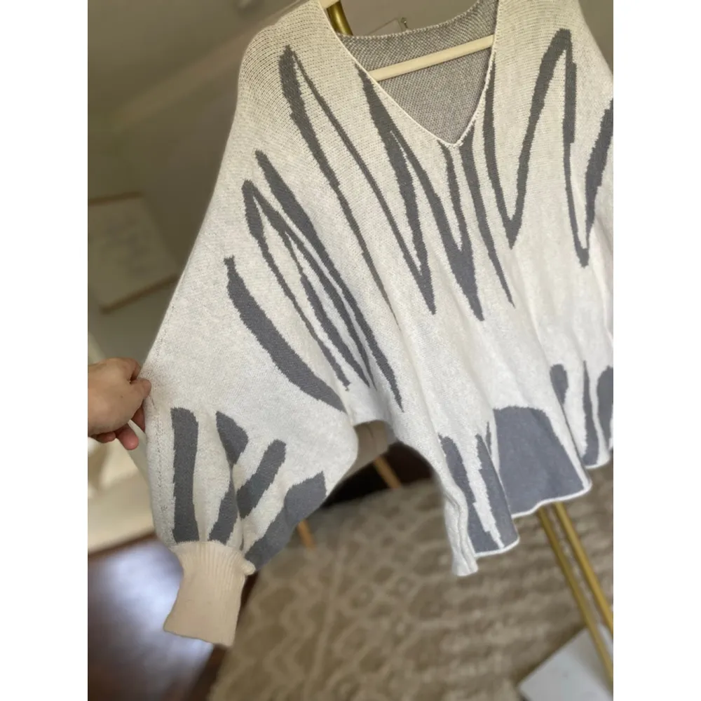 Oversized Batwing Sweater Zebra Modern Cozy Street Luxe Scans I Winter Buttery - Image 8
