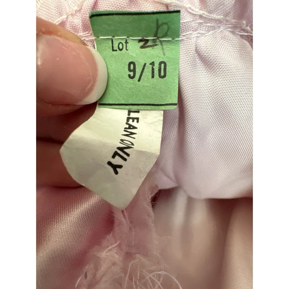 American vintage pink & white sheer eyelet bridesmaid prom maxi dress size Small - Image 11