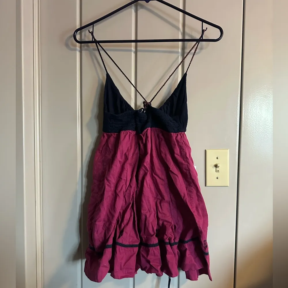 Free People embroidered flowy tank tank size 4 smocked  back - Image 2