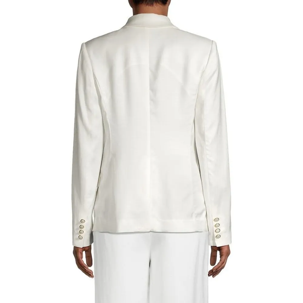 Milly Alexa Twill White Single Breasted Blazer Jacket Size 0 - Image 3