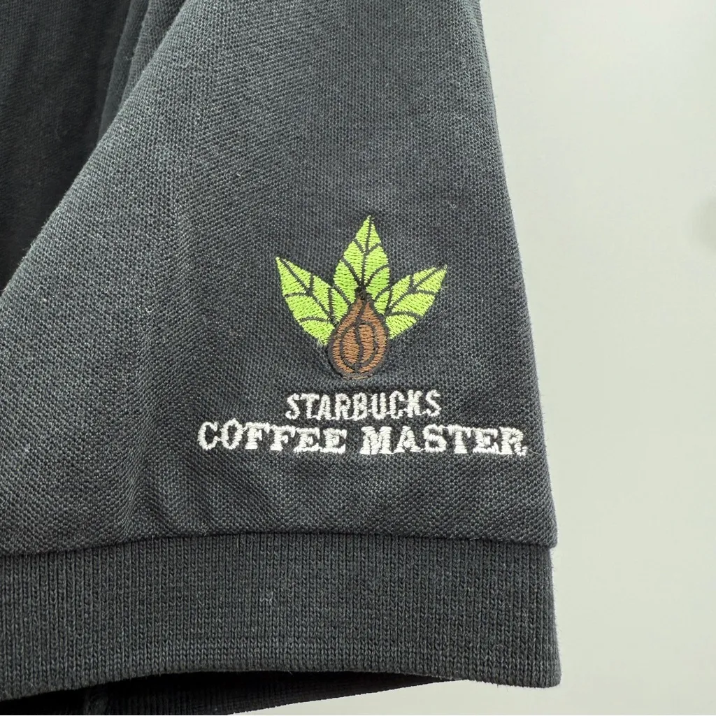 Starbucks Coffee Master Polo Shirt Unisex Size Large Black‎ Embroidered Work - Image 4