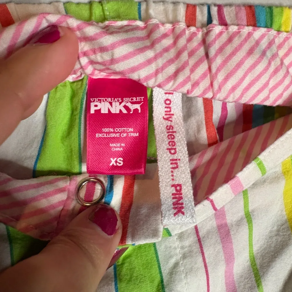 Y2K Victoria's Secret PINK striped pajama pants - Image 7