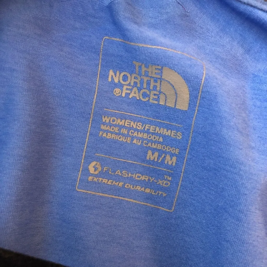 The North Face Womens Top Outdoors Hiking Breathable V Neck Blue M - Image 5