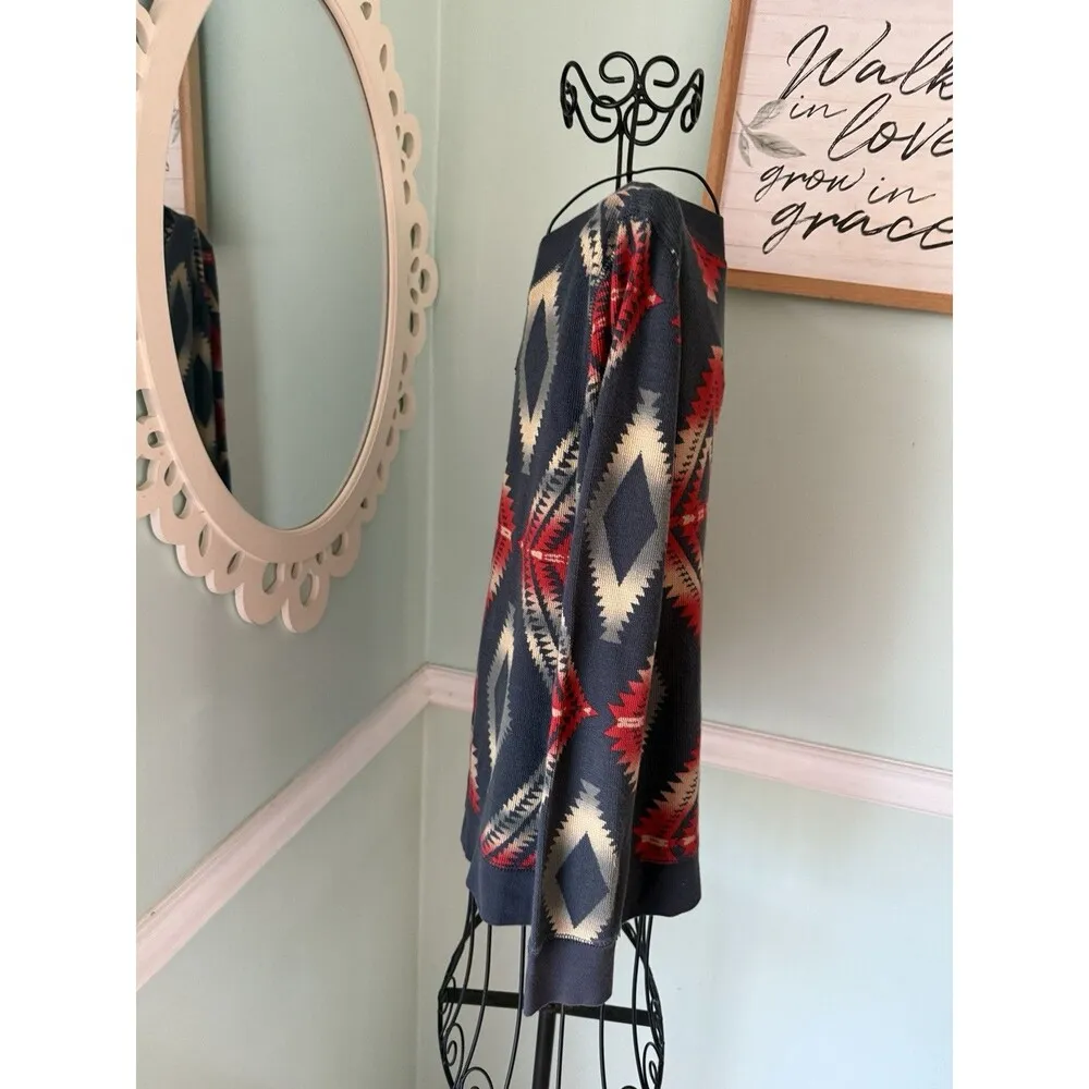 Ralph Lauren Chaps Women's Aztec Southwest Print Thermal Shirt Size PL - Image 4