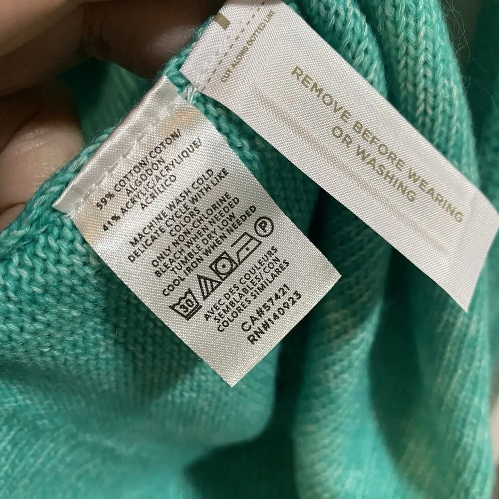 Loft Women’s XL Soft Green Turtle Neck Long Sleeve Knit Sweater Pullover Spring - Image 5