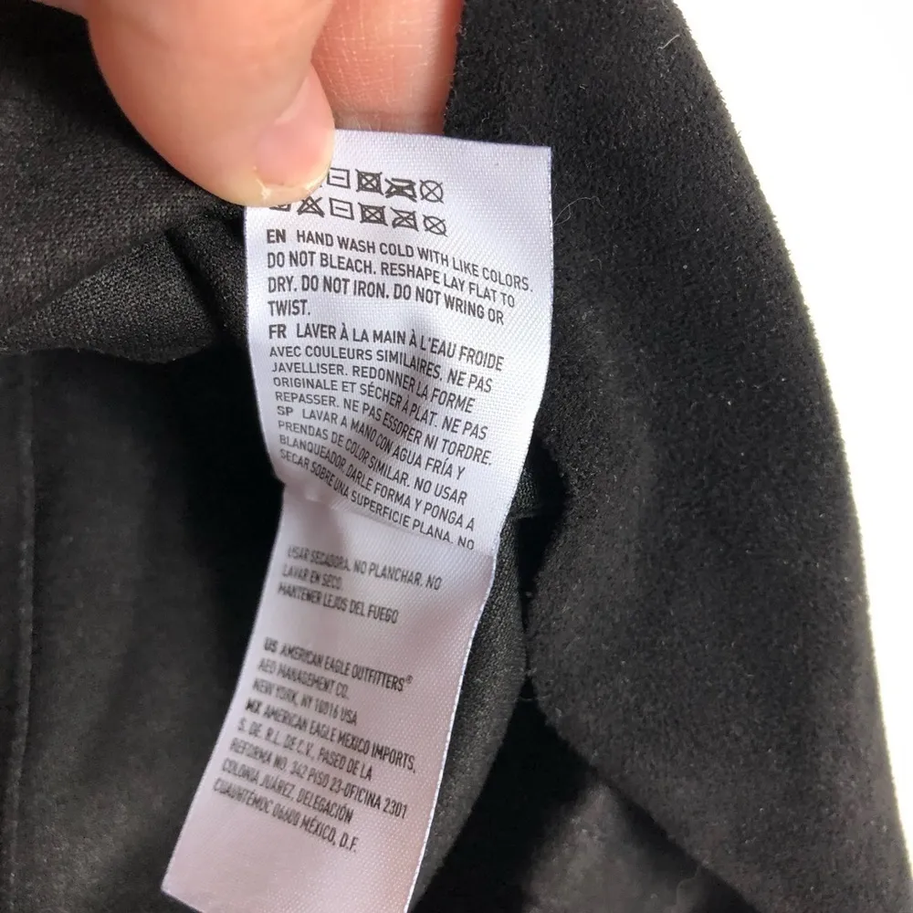 American Eagle suede scalloped‎ black skirt - Image 8