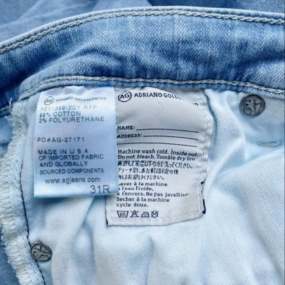 AG Adriano Goldschmied Jeans The Legging Ankle Light Wash Patches Size 31 | 12 - Image 12