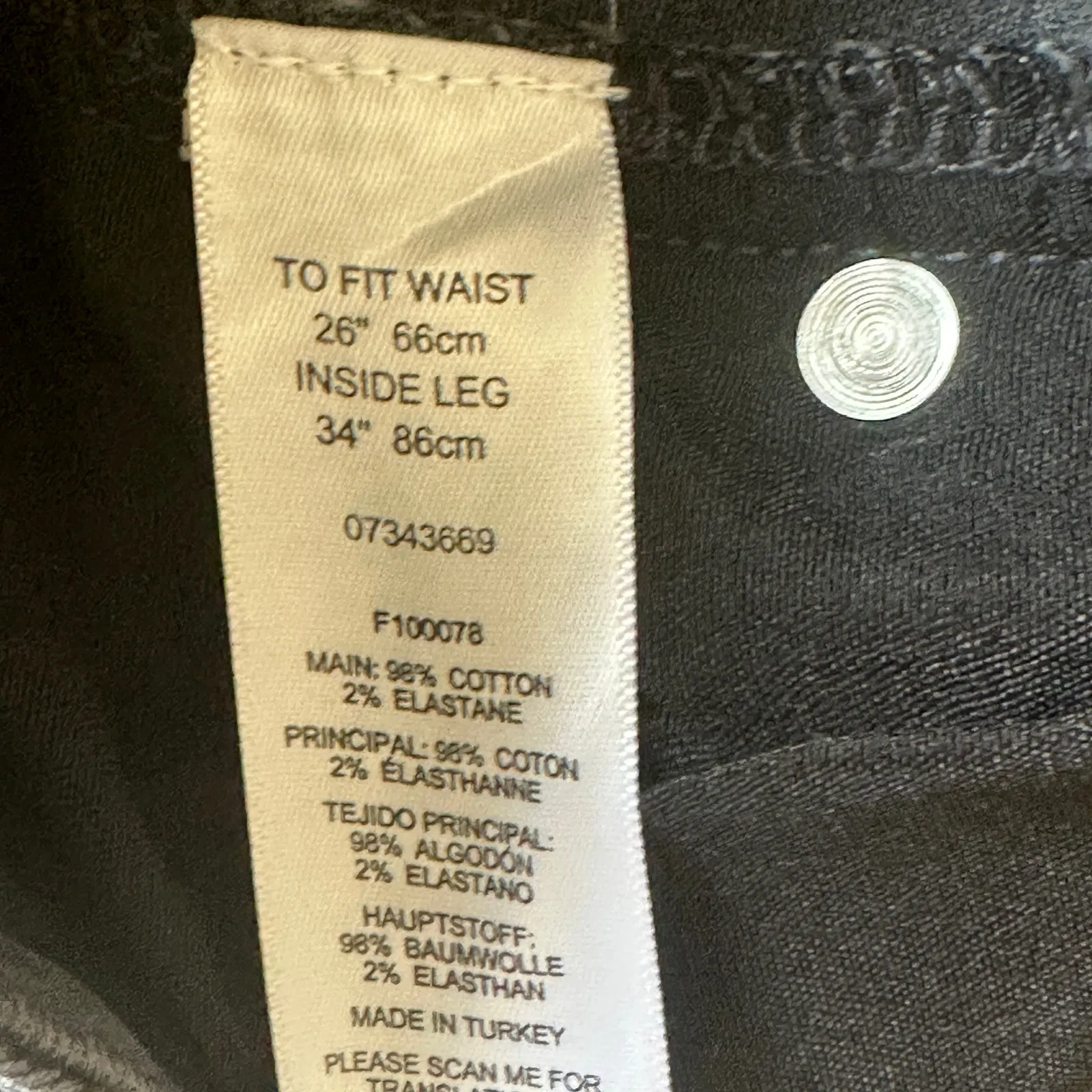 NWT ASOS Skinny Jeans Womens 26 Washed Black Stretch High Waisted Minimalist - Image 5