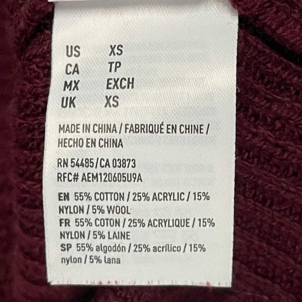 American Eagle Lace Up Sleeve Bell Sleeve V-Neck Ribbed Knit Sweater Top - Image 8