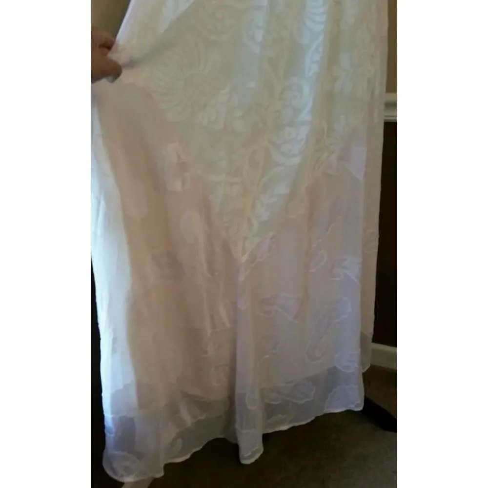 Ivory & Peach Lace Detail Romantic Maxi Dress Champagne & Strawberry Modcloth Pink Size M - Image 10