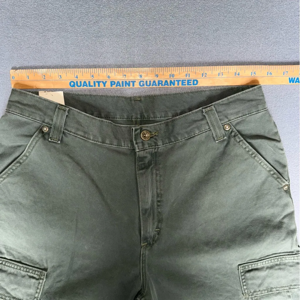 NEW Lee Dungarees Womens Army Green Cargo wide‎ leg Jeans size 13 Cabincore - Image 8