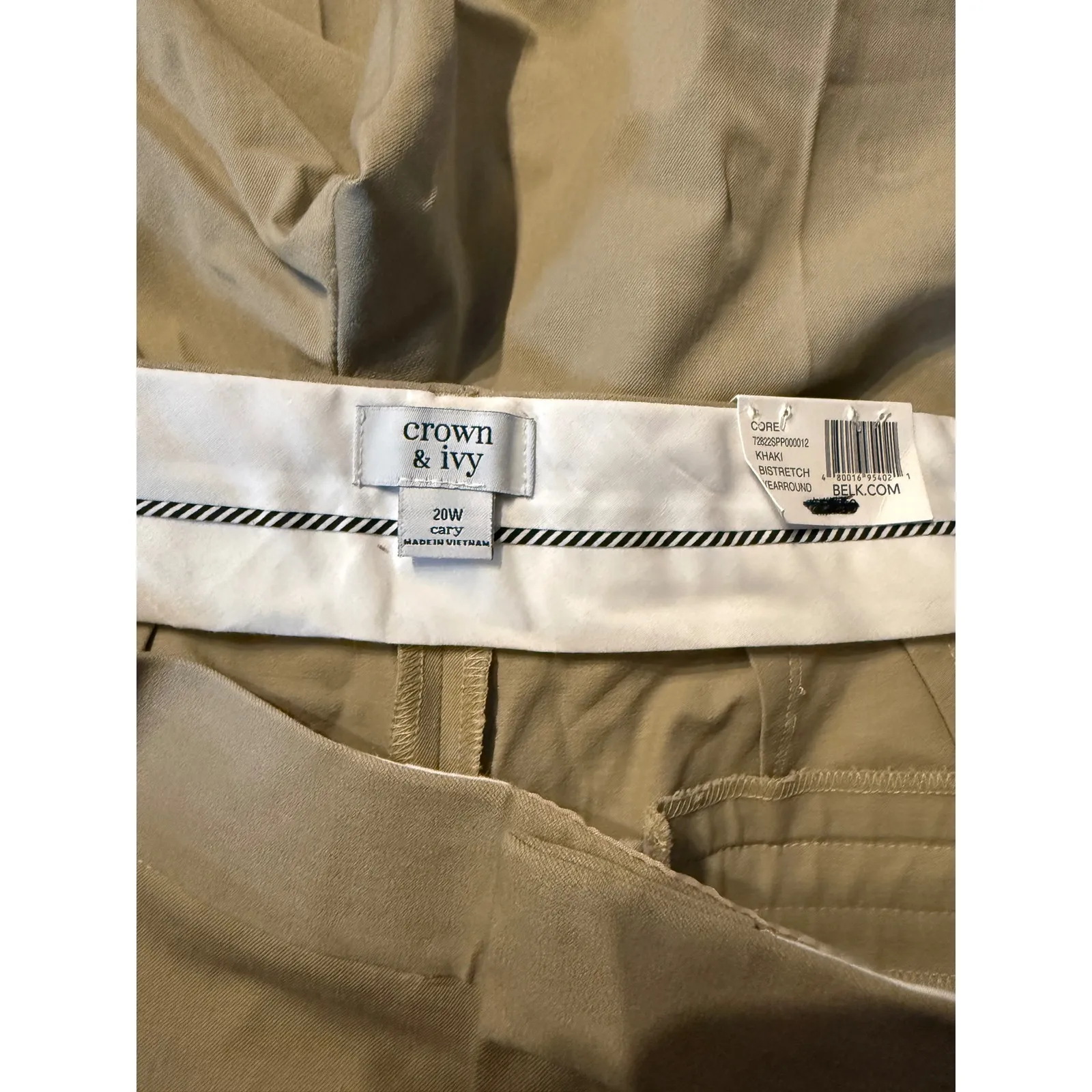 Crown & Ivy NWT Cary Straight Leg Pants Size 20W Beige Stretch Workwear - Image 4