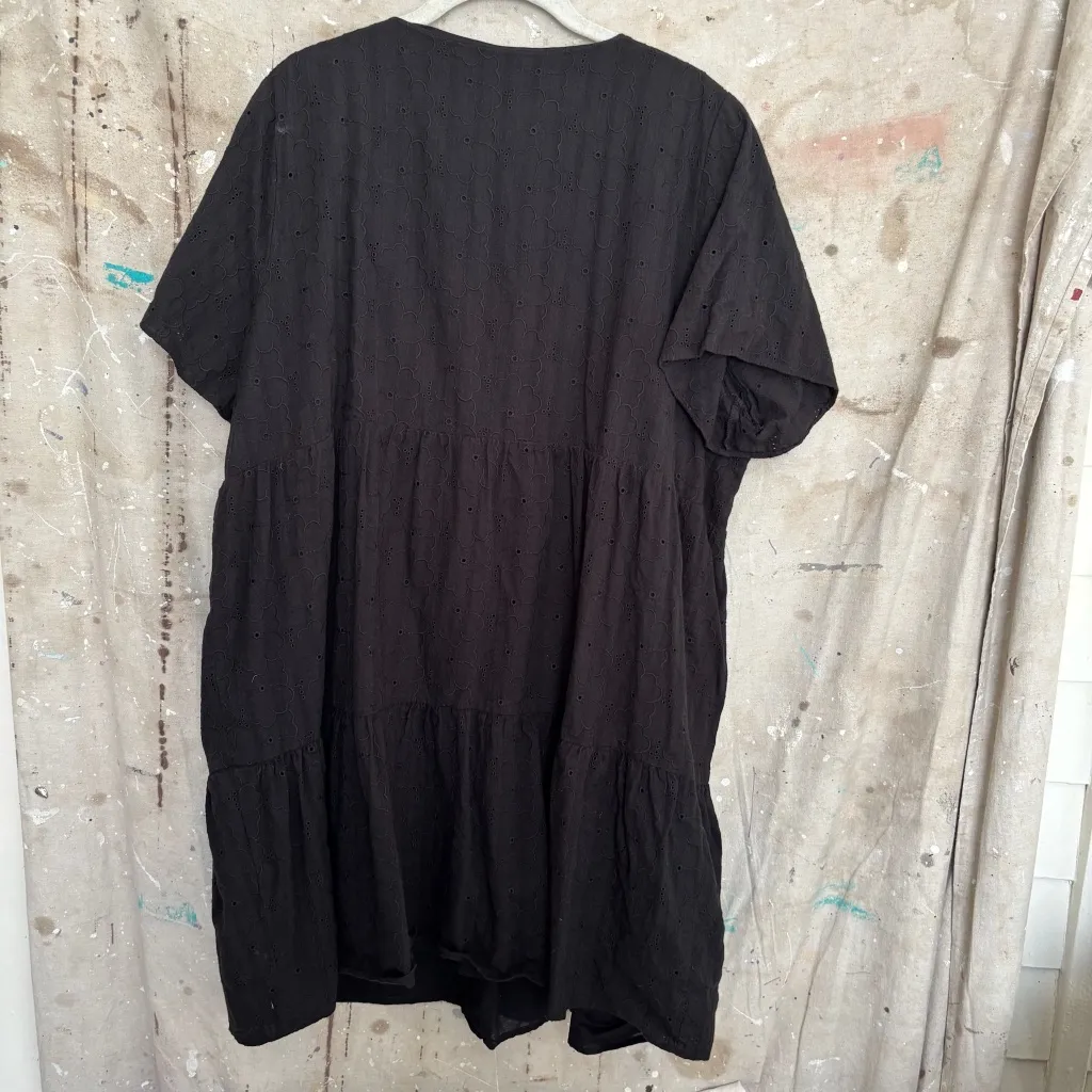 Madewell Plus Embroidered Eyelet Button-Front Tiered Mini Dress - Image 6